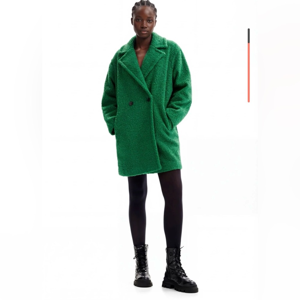 Desigual Vibrant Green Teddy Jacket